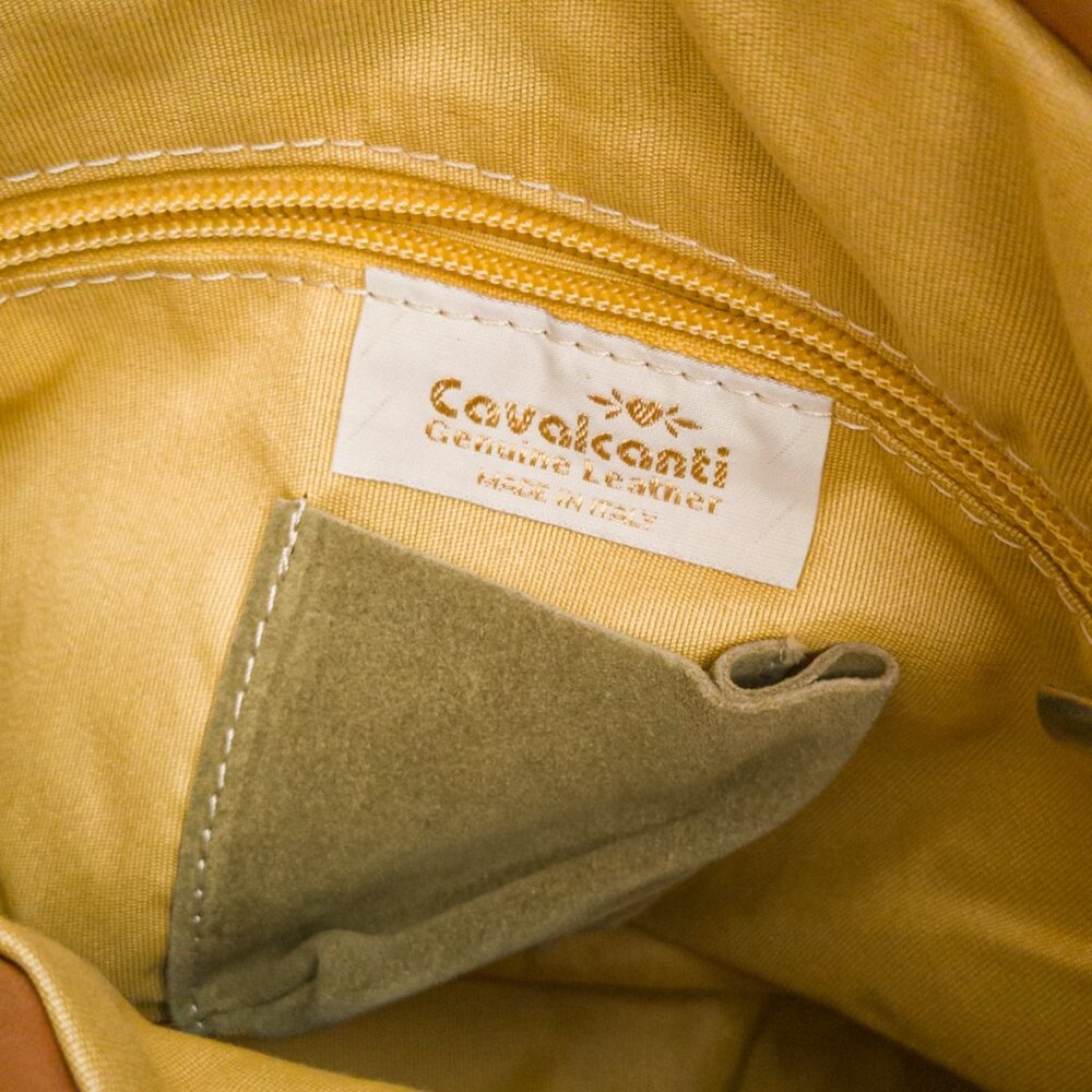 Cavalcanti Italian Olive Suede & Leather Fringe Hobo – Made in Italy - Picture 10 of 13